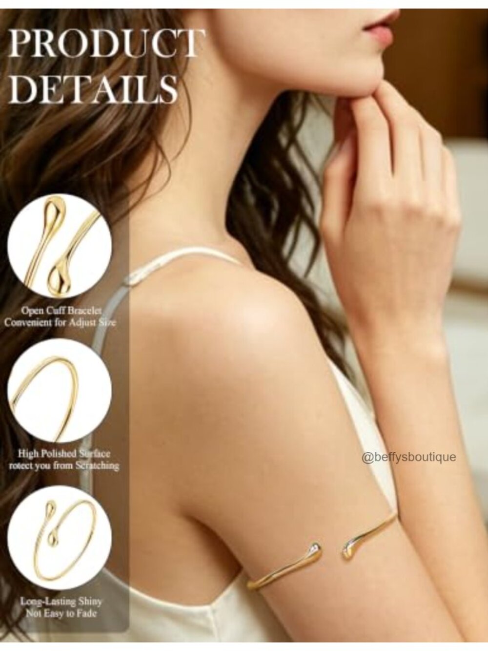 6pc Arm Cuff Bracelet Set Coil Wire Open Bangle Adjustable Minimalist Jewelry - Picture 5 of 6